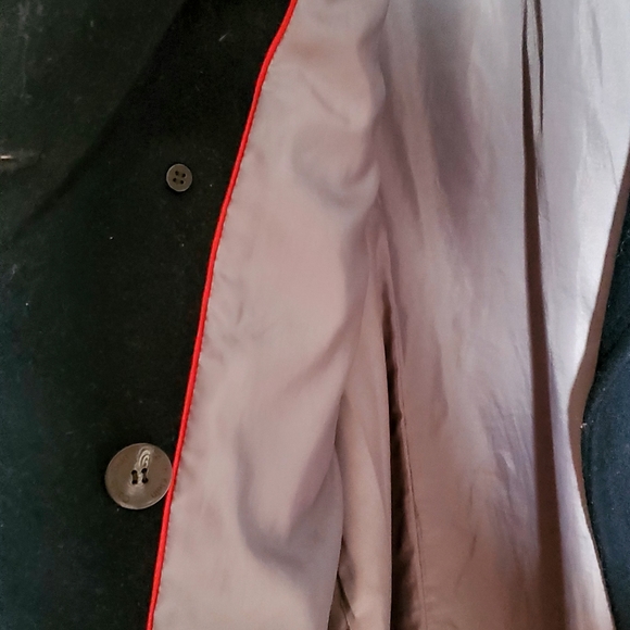 Calvin Klein Double Breasted Wool Blend Black Pea Coat Size L - Picture 5 of 8